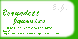 bernadett janovics business card